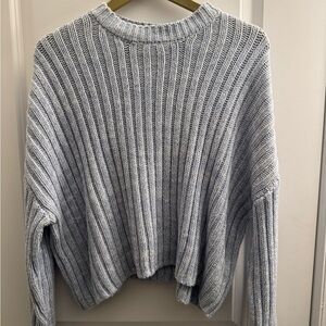 Jessica Simpson Light Gray Ribbed Crewneck Sweater